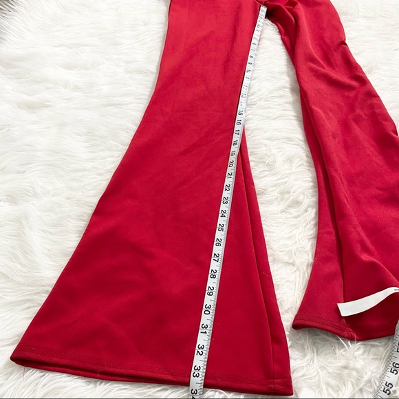 PRETTYLITTLETHING Red Cut Out Wide Leg Jum… - Picture 6 of 9